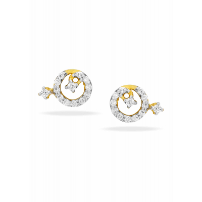 Sleek Contour Diamond Stud Earring