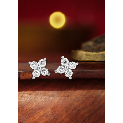 Floral Delight Diamond Stud Earring