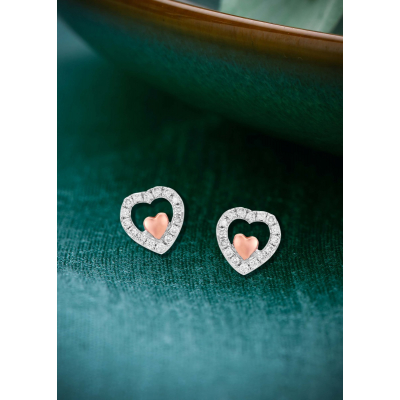 Nature's Heart Diamond Stud Earring