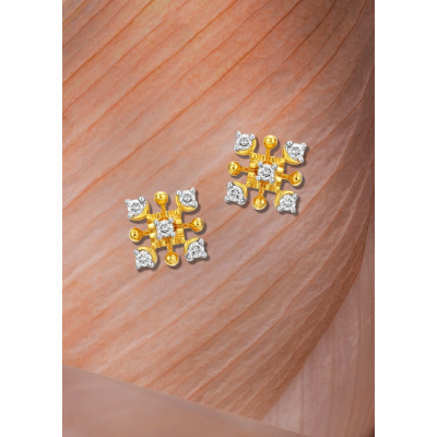 Graceful Floral Lily Diamond Stud Earring