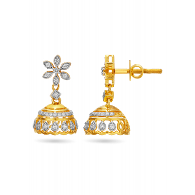 Majestic Arch-Inspired Diamond Jhumka Earring