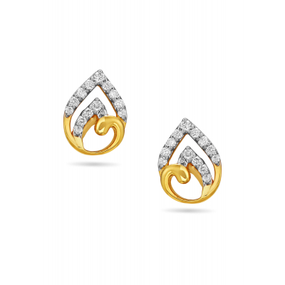 Feminine Rose Diamond Stud Earring