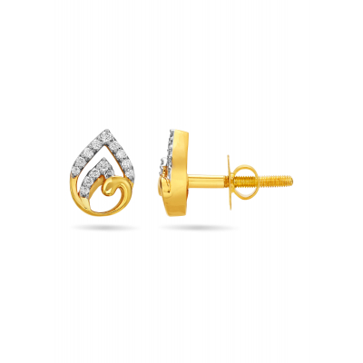 Feminine Rose Diamond Stud Earring