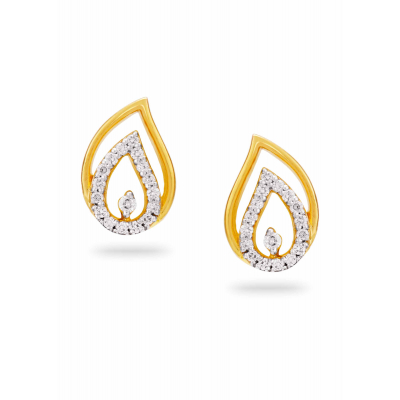 Nature's Dewdrop Diamond Stud Earring