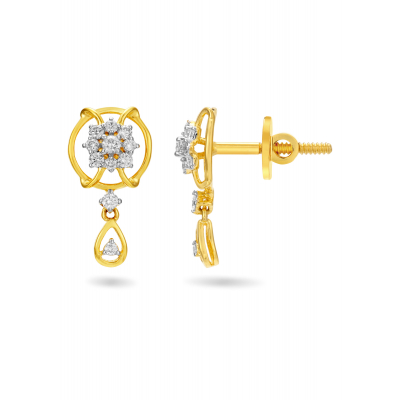 Retro Charm Diamond Stud Earring