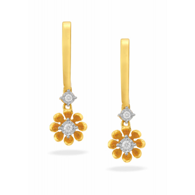 Floral Grace Diamond Stud Earring