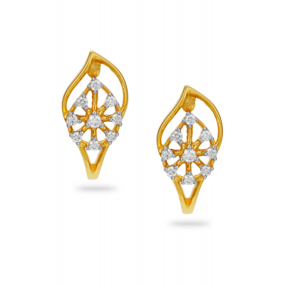 Leafy Diamond Stud Earring