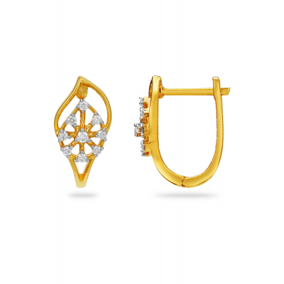 Leafy Diamond Stud Earring