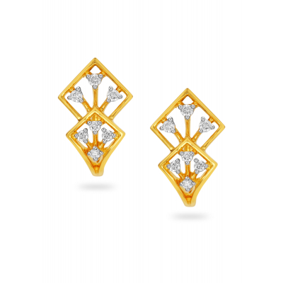 Lotus Elegance Diamond Stud Earring