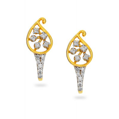 Lotus Purity Diamond Stud Earring