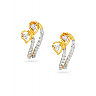 Peacock Grace Diamond Stud Earring