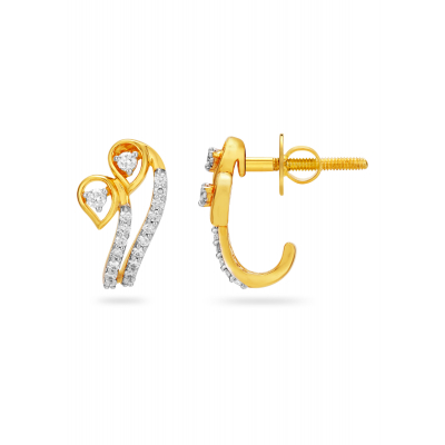 Peacock Grace Diamond Stud Earring