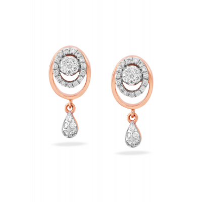 Modern Grace Diamond Hanging Earring