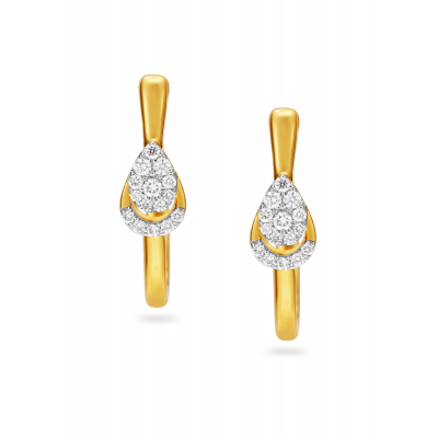Cluster Hoops Diamond Stud Earring