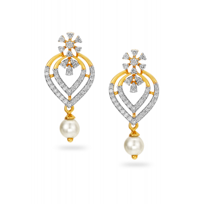 Nature's Blossom Diamond Hanging Earring