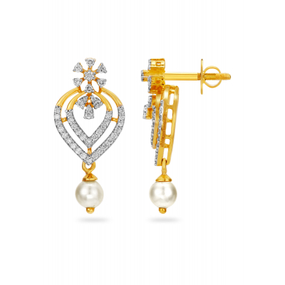 Nature's Blossom Diamond Hanging Earring