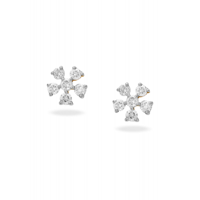 Lovely Floral Diamond Stud Earring