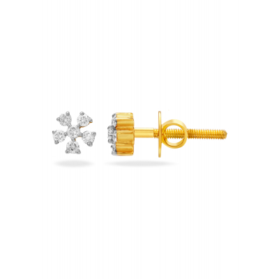 Lovely Floral Diamond Stud Earring