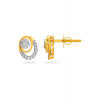 Concentric Elegance Diamond Stud Earring