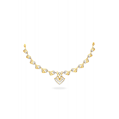 Peacock Feather Diamond Necklace
