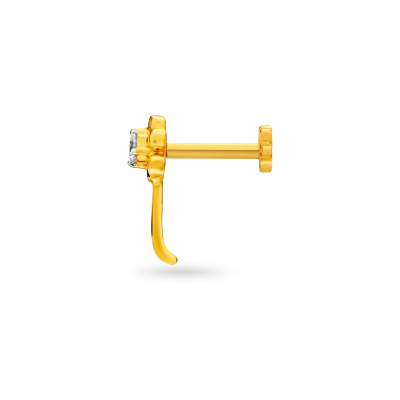 Golden Sparkle Diamond Nose Pin