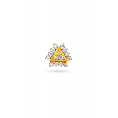 Dashing Delta Diamond Nose Pin