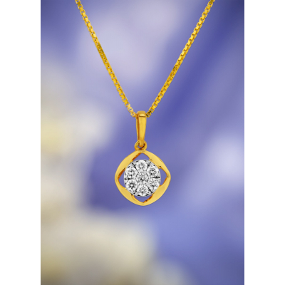 Modern Geometry Diamond Pendant