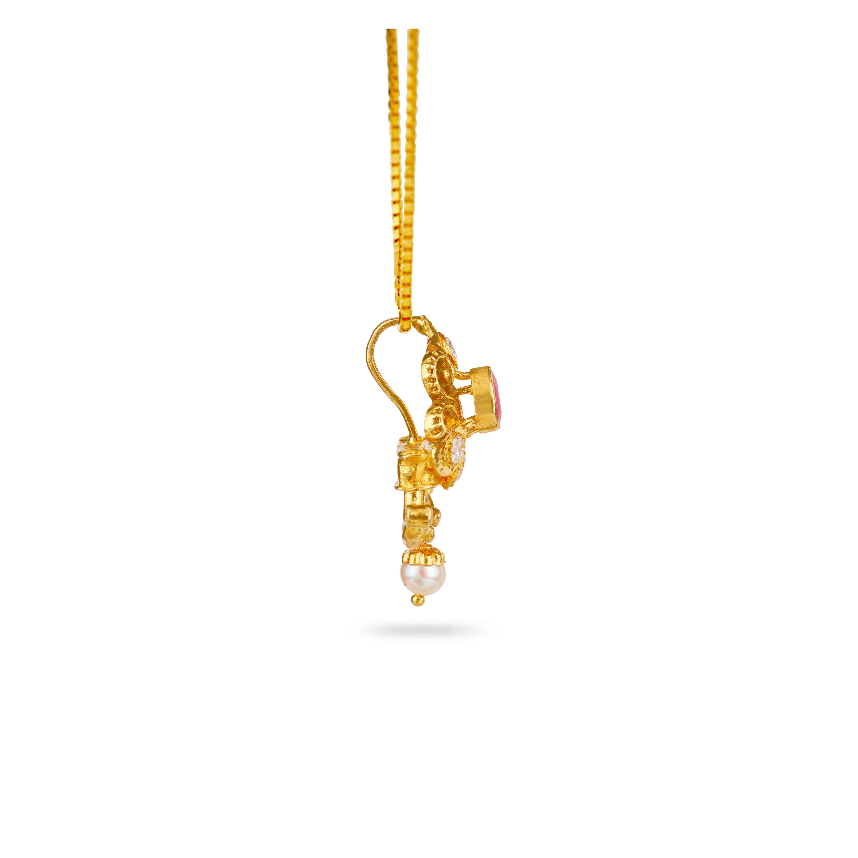 Twin Nail 22K Gold Shape Pendant