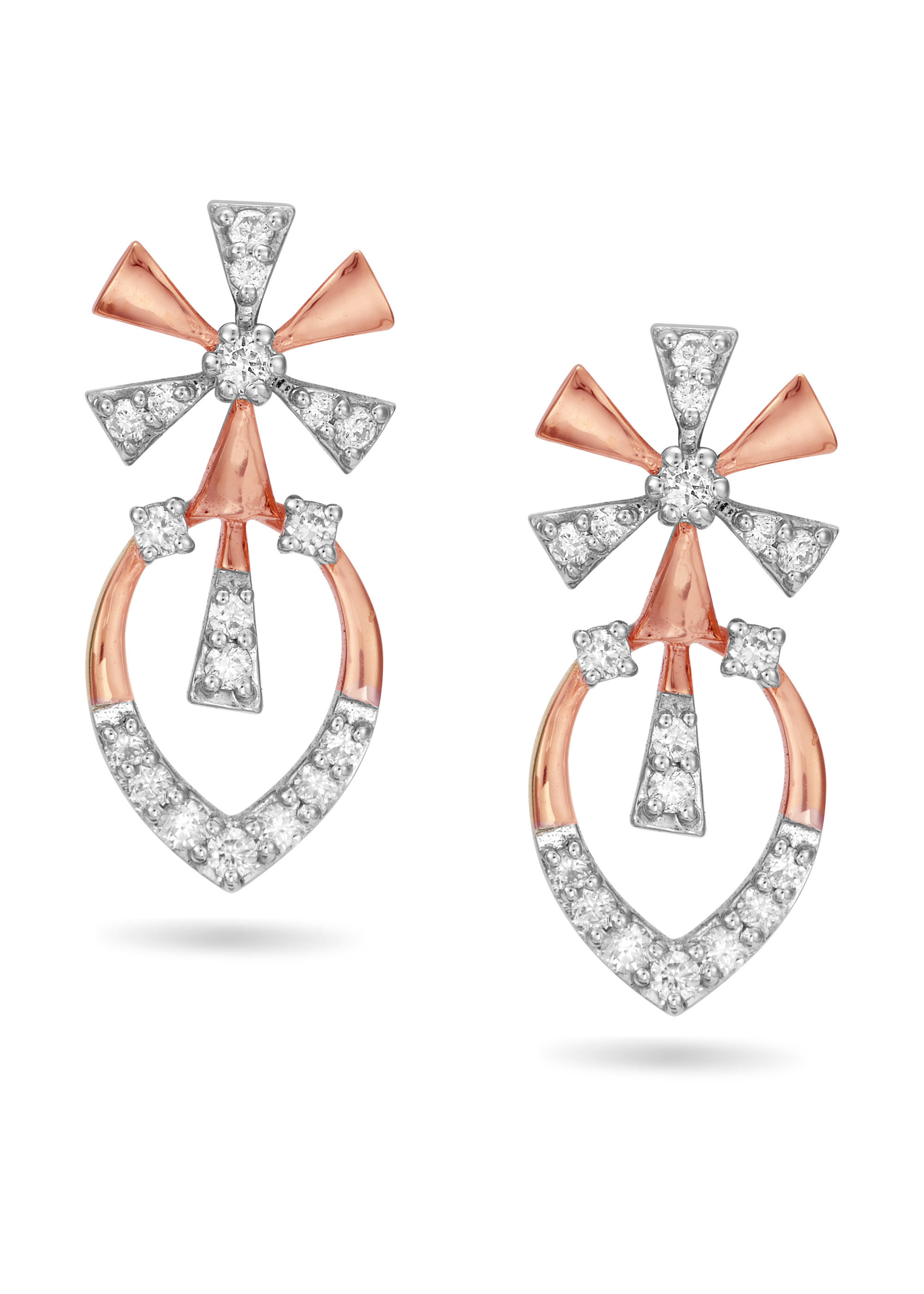 Floral Cascade Diamond Stud Earring