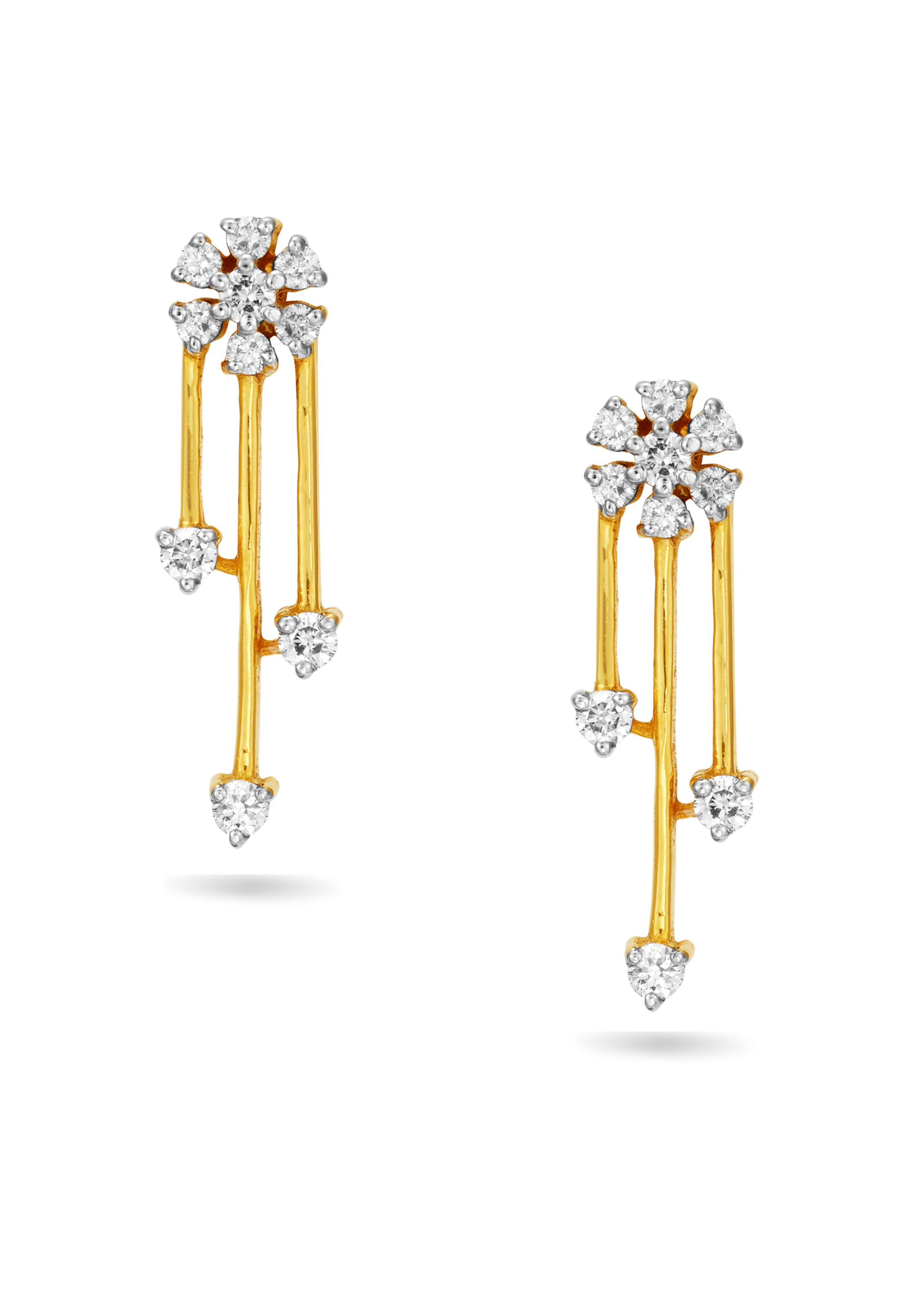 Floral Dazzle Diamond Hanging Earring