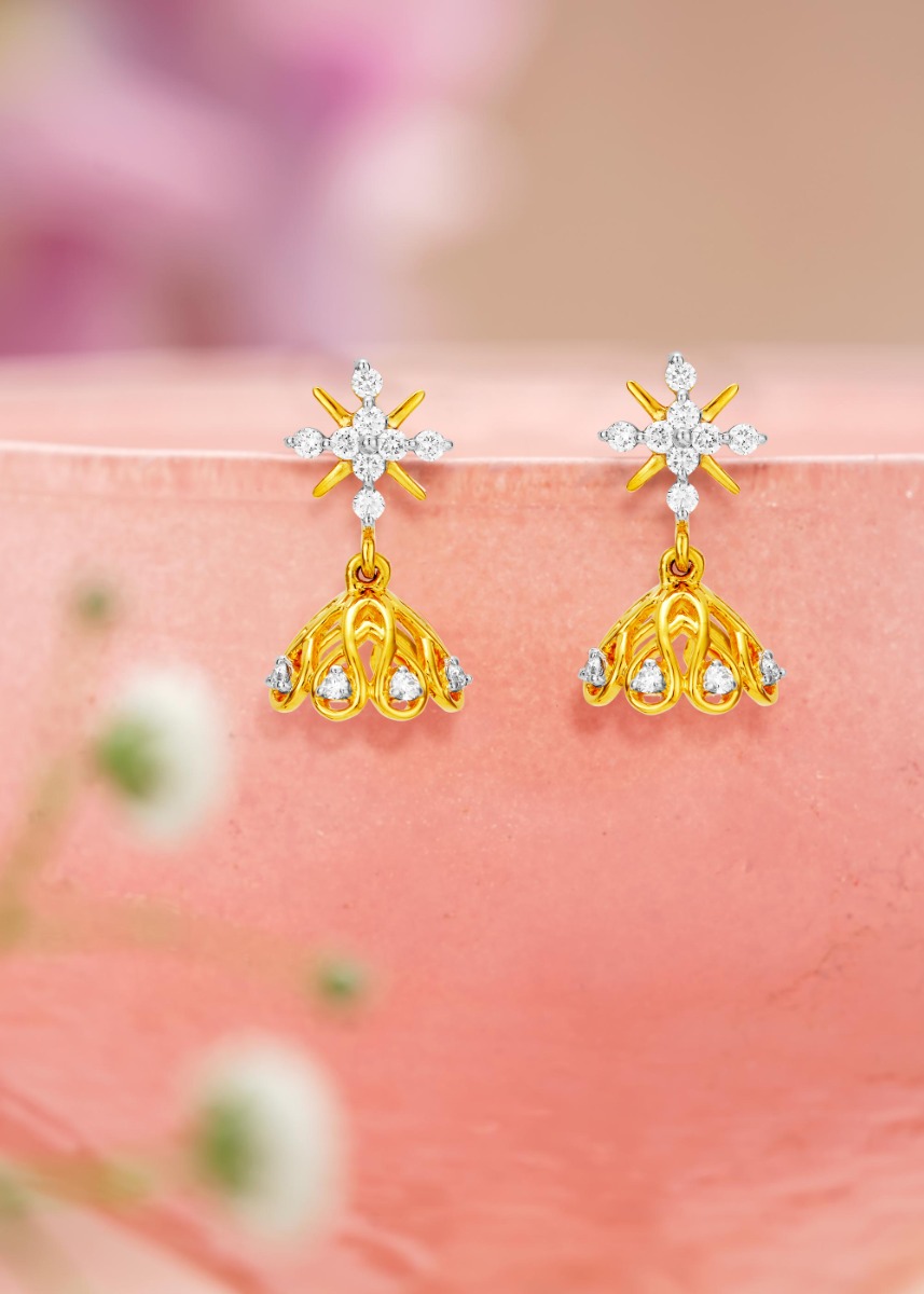Sparkling Essence Diamond Jhumka Earring