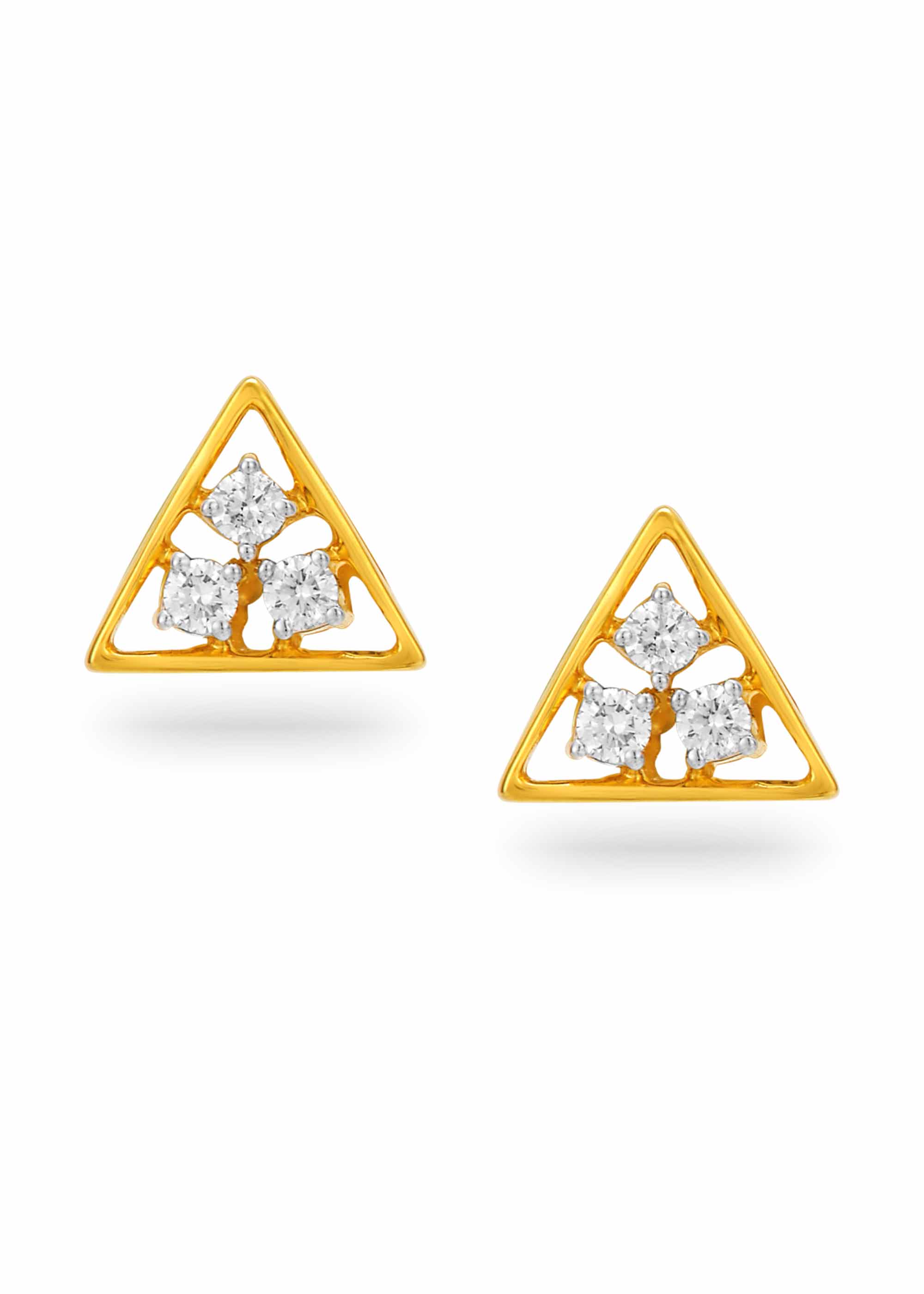 Modern Art Diamond Stud Earring