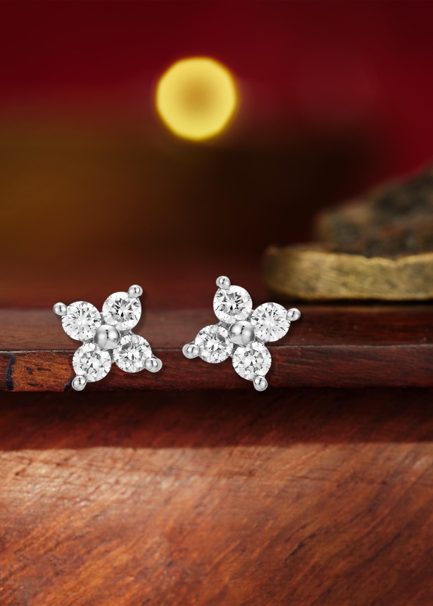 Floral Delight Diamond Stud Earring