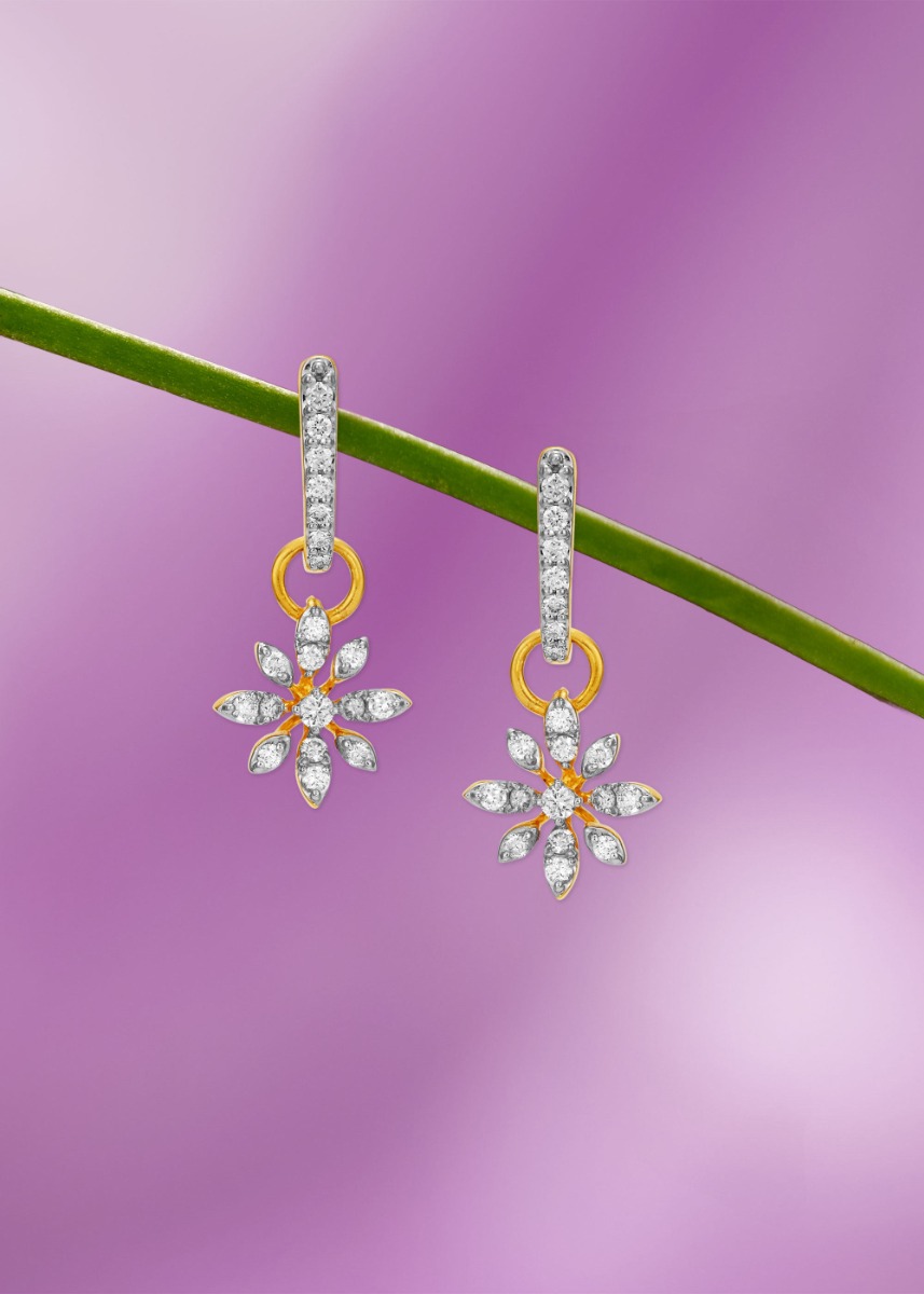 Petal Drop Diamond Hanging Earring
