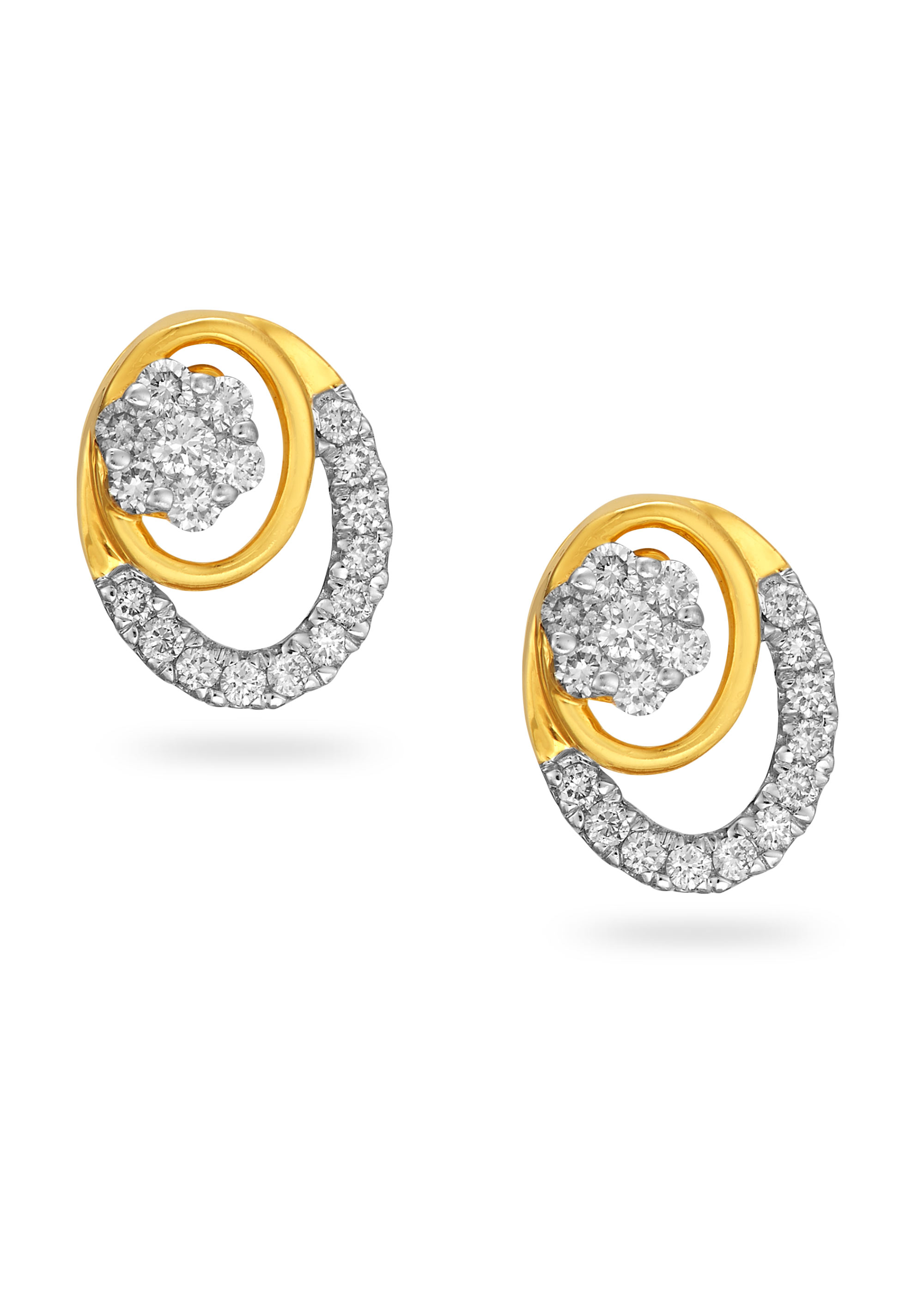 Concentric Elegance Diamond Stud Earring