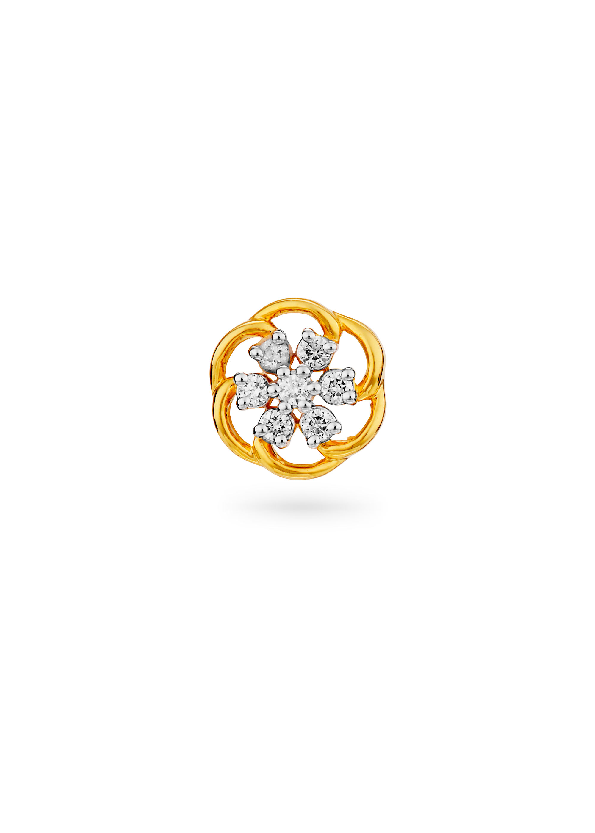 Floral Twirl Diamond Nose Pin