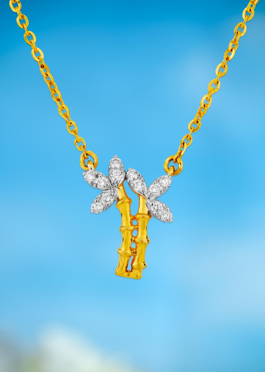Nature's Bamboo Diamond Traditional Pendant