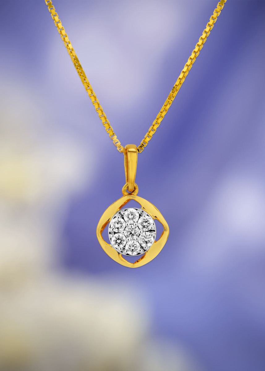 Modern Geometry Diamond Pendant