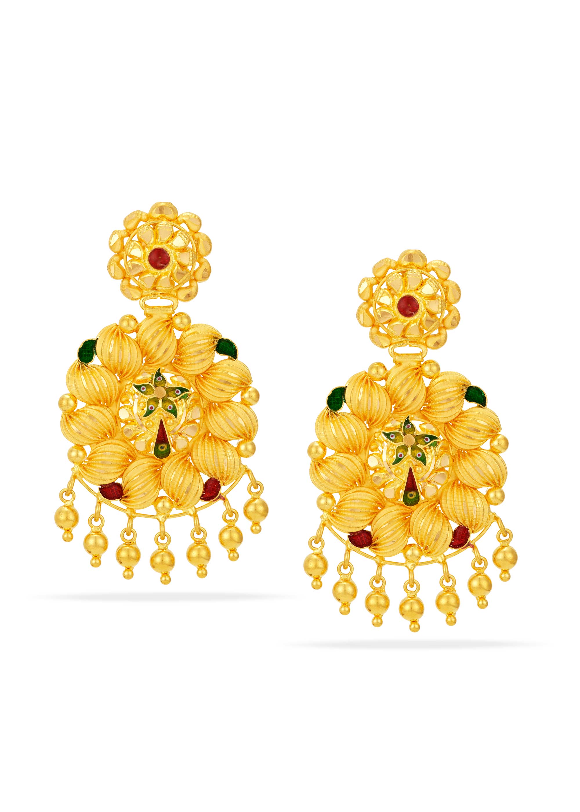 Nakshatra-Inspired Enamel Hanging Earrings