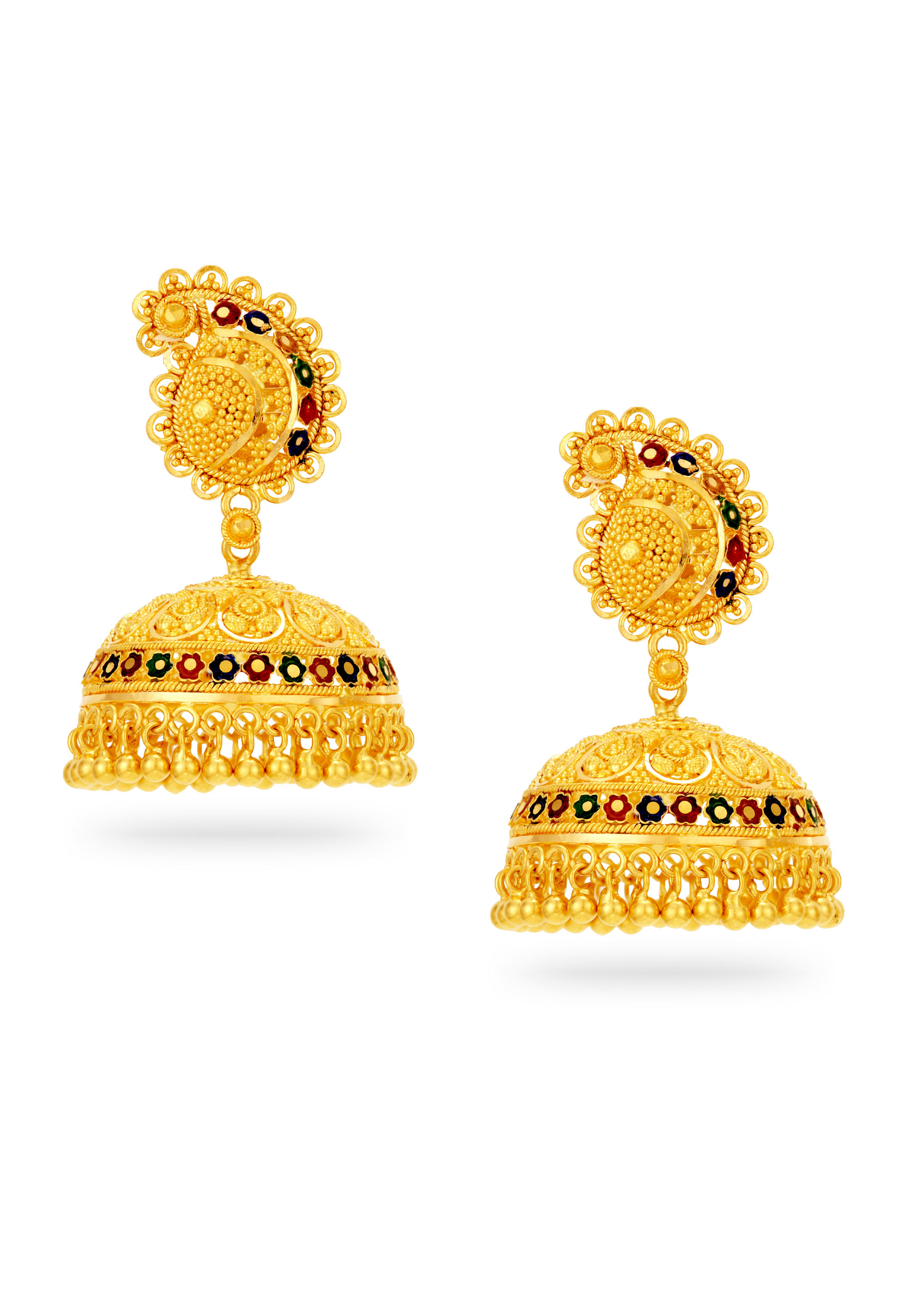 Kolkata Charm Patterned Jhumkis