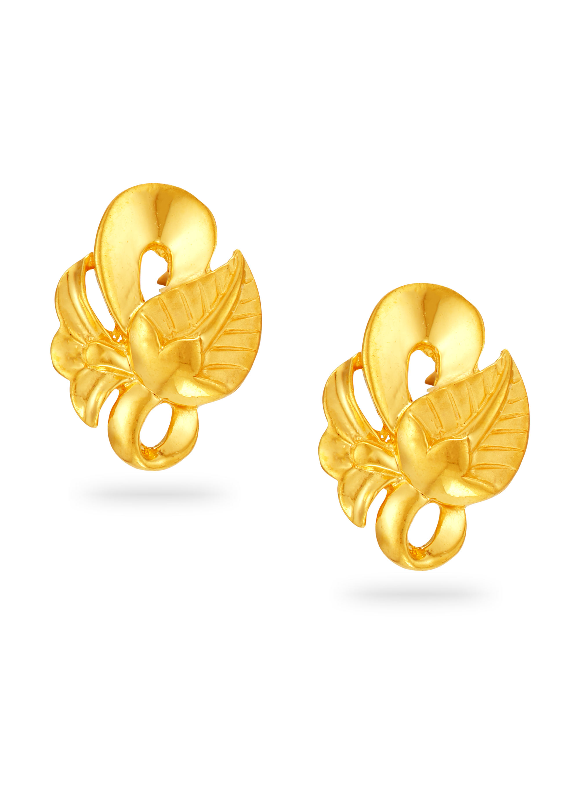 Blossom-Inspired Gold Stud Earrings