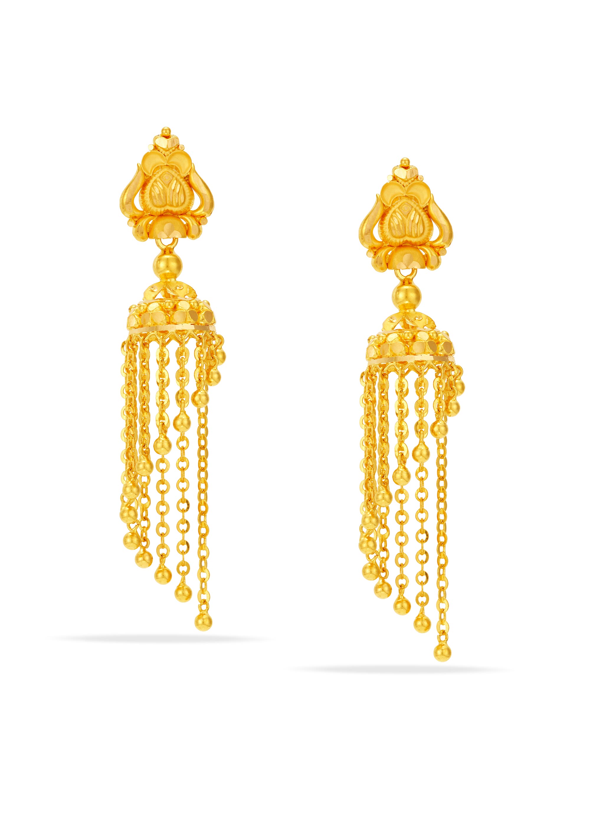 Fancy Tower-Shaped Jhumki with Triangular Hangings