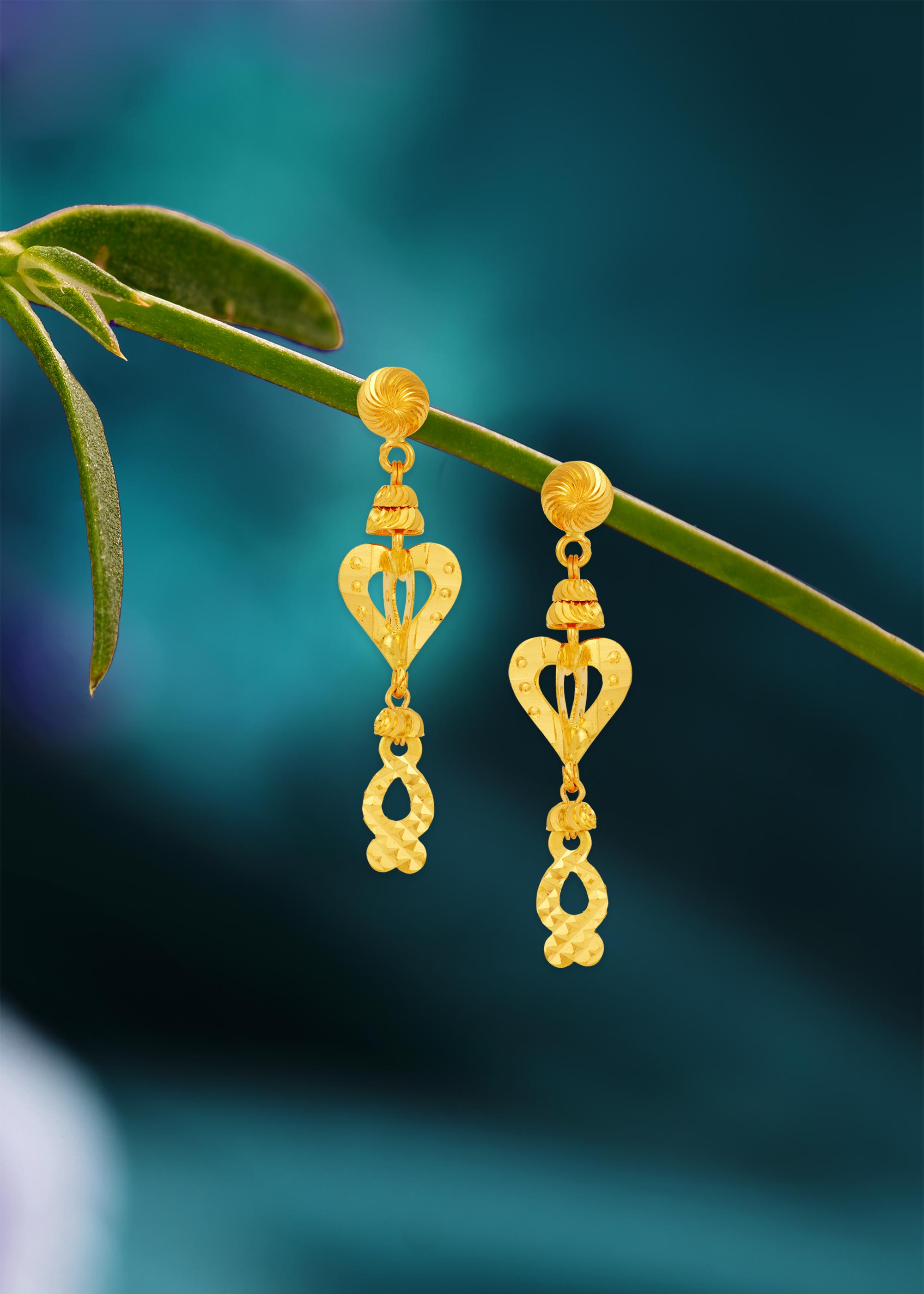 Floral Rajkot-Inspired Hanging Earrings