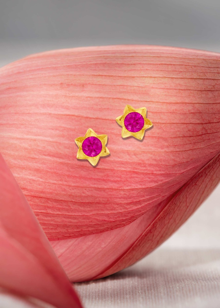 Amethyst Star Shaped Stud Earring