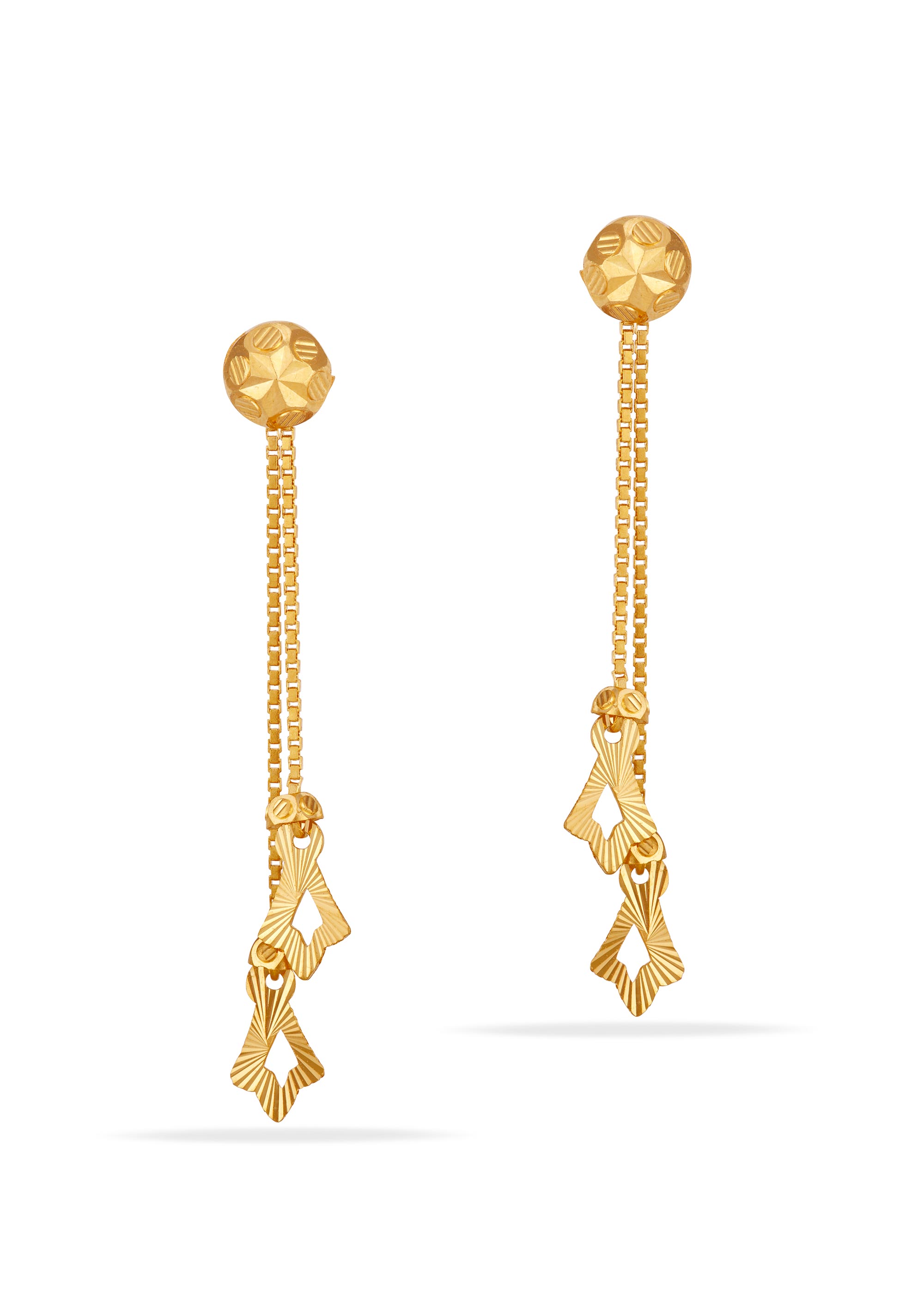 Twin Row Glow Rajkot Chain Earrings