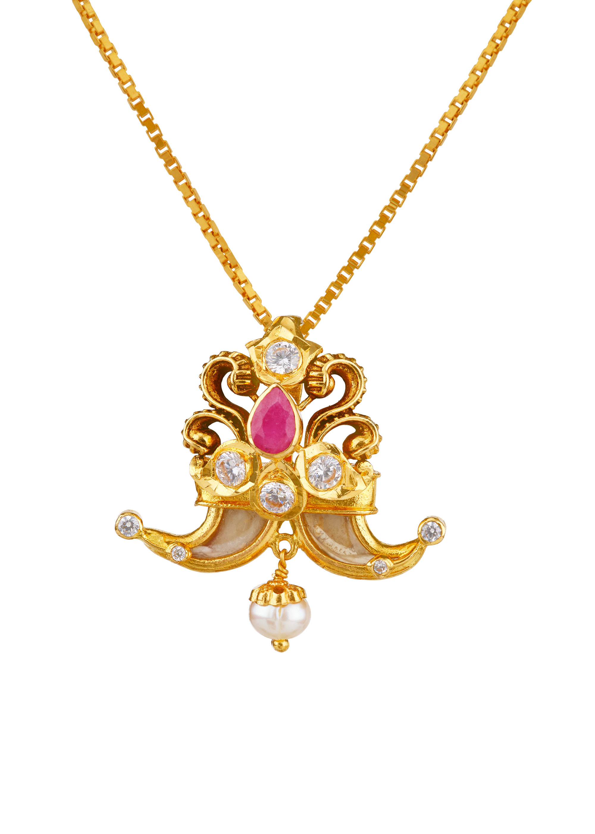 Twin Nail Shape Stone Pendant