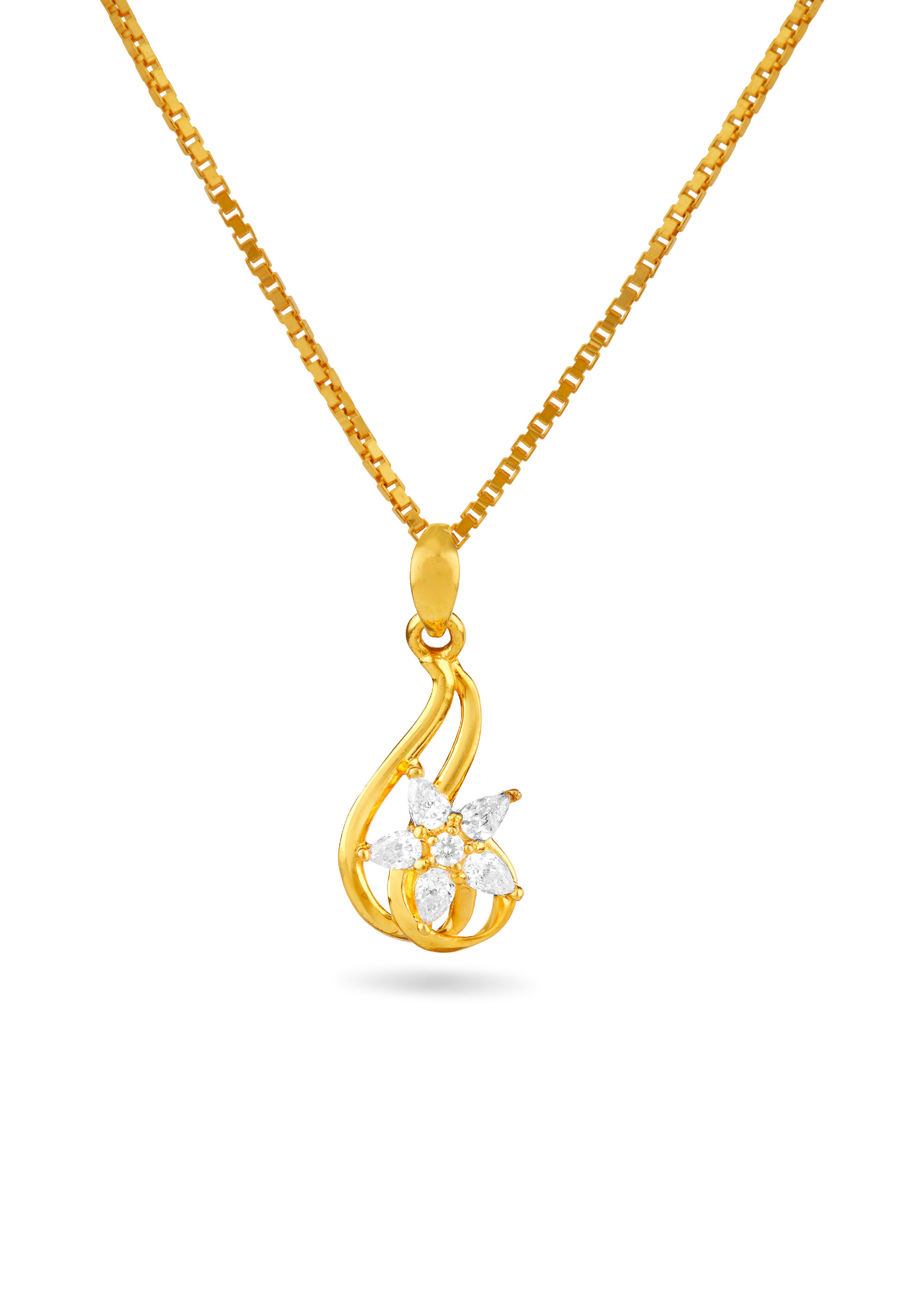 Elegant Casting Floral Pendant with Stone