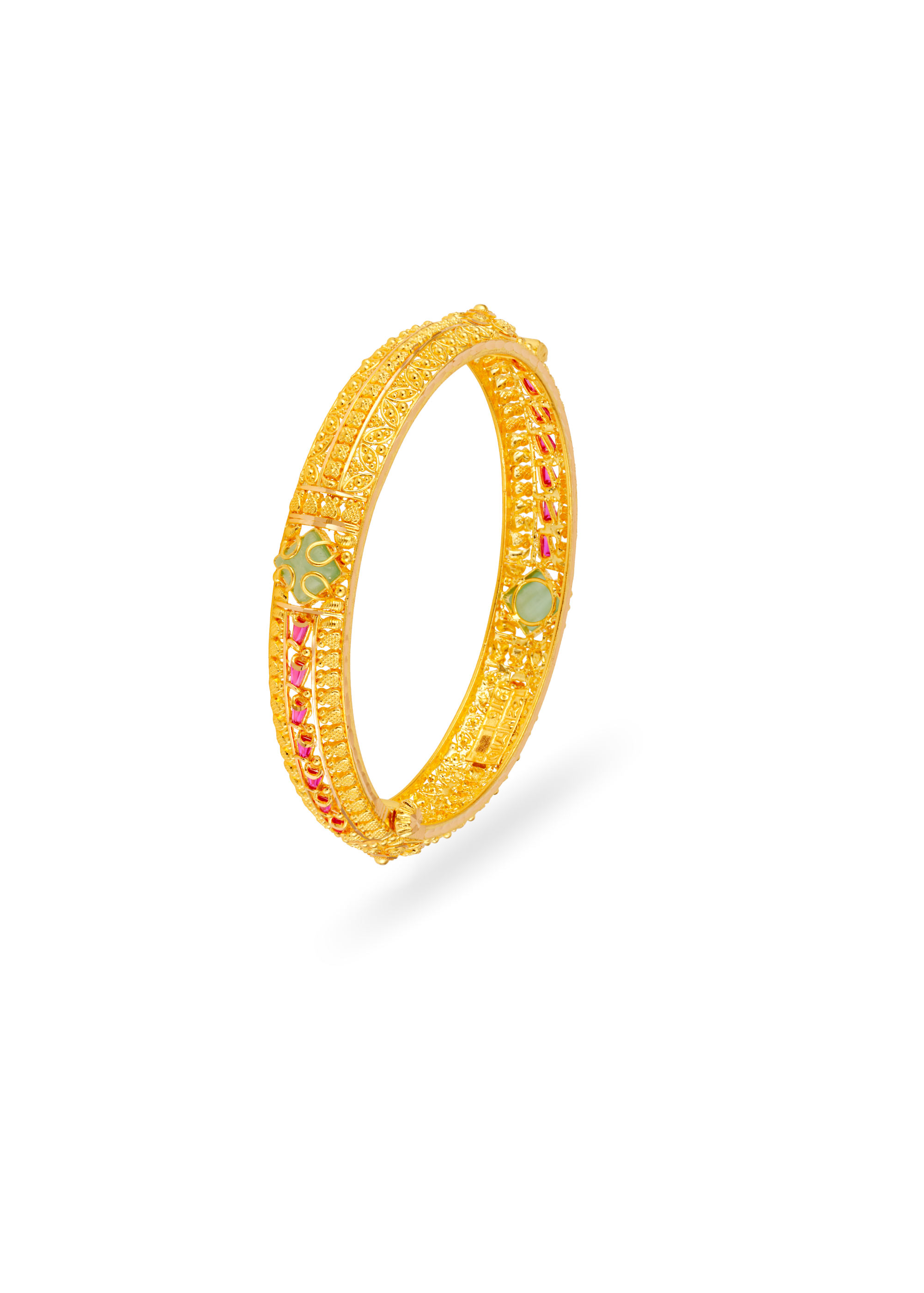 Fancy Half-Round Bangle with Screw Detail