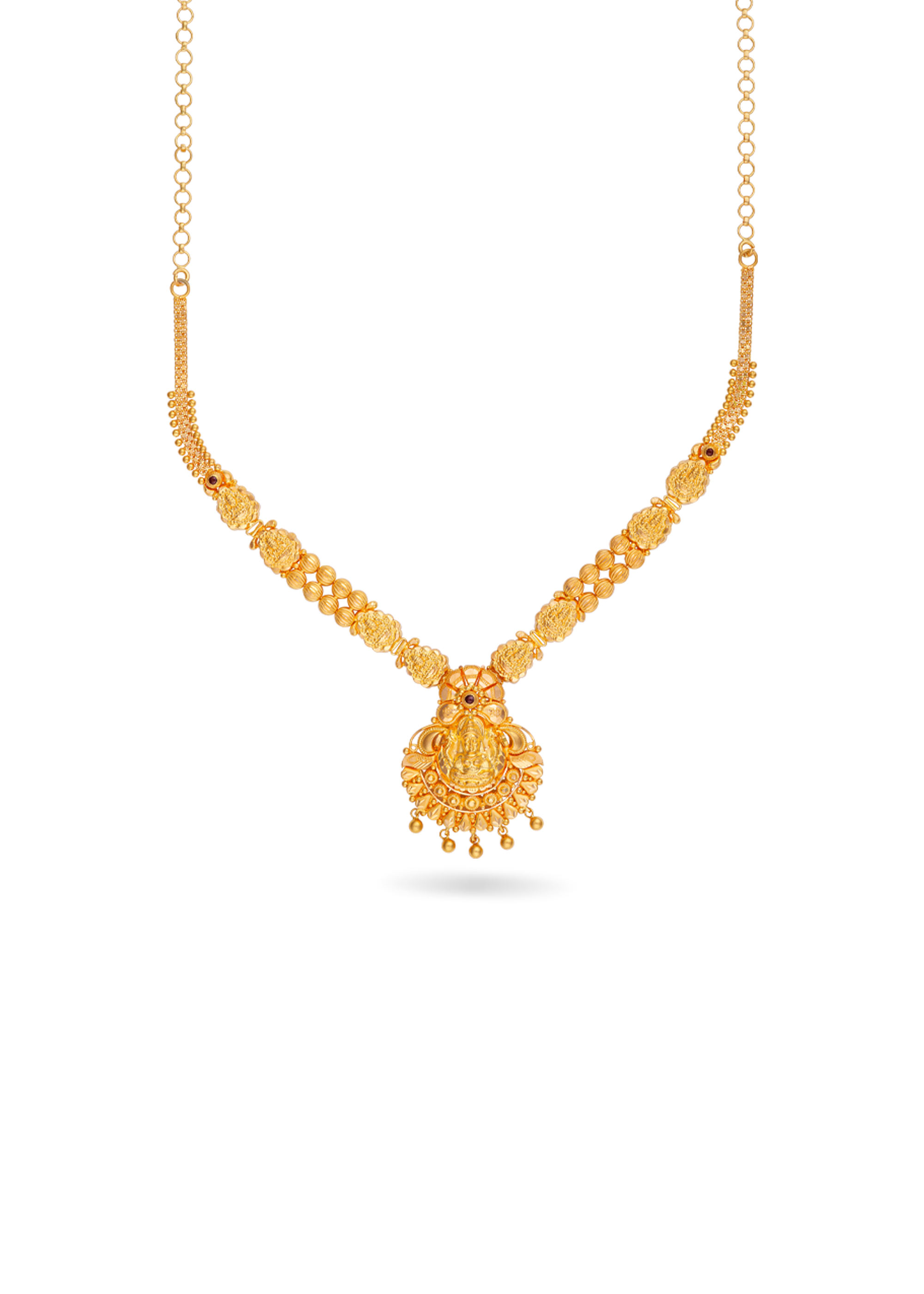 Lakshmi Embossed Dual-Side Belt Necklace