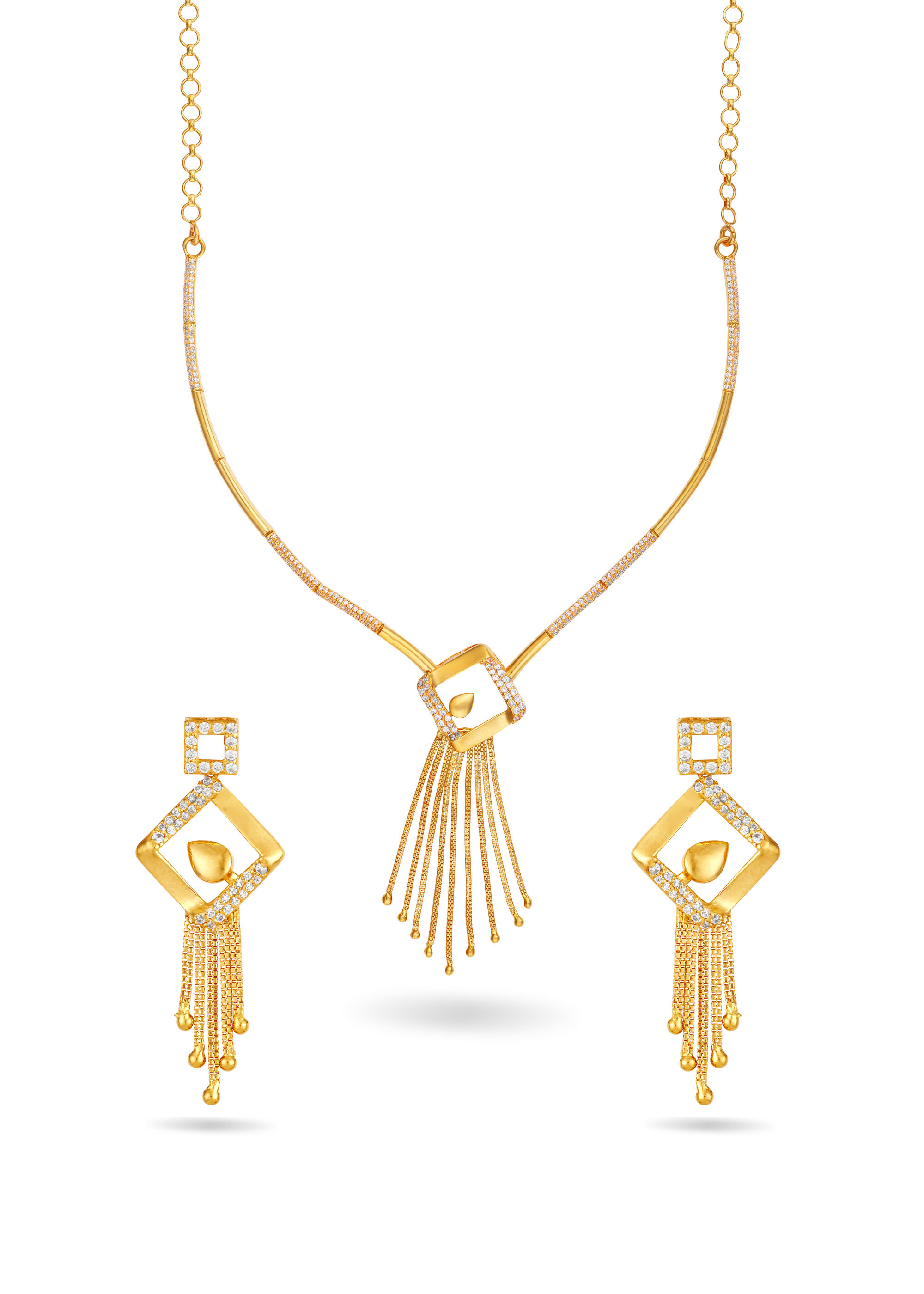 Hanging Pendant Zircon Neckwear Set